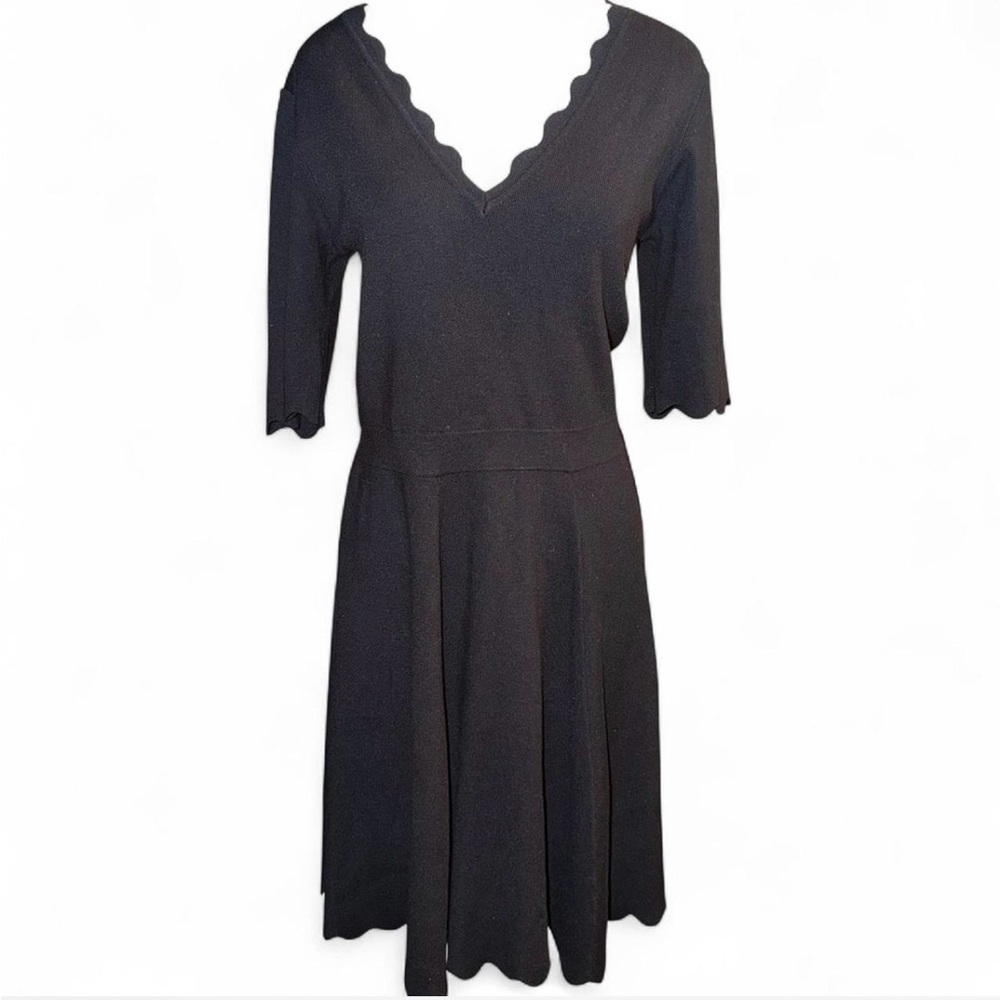 Eliza J Black Knit Fit & Flare Dress Size Small